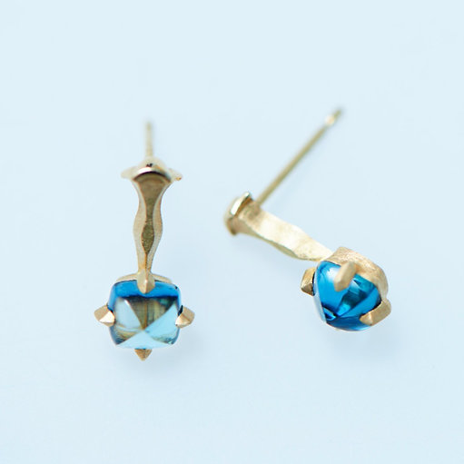 Tinge Sugarloaf-cut London Blue Topaz Earrings