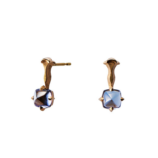Tinge Sugarloaf-cut Tanzanite Earrings