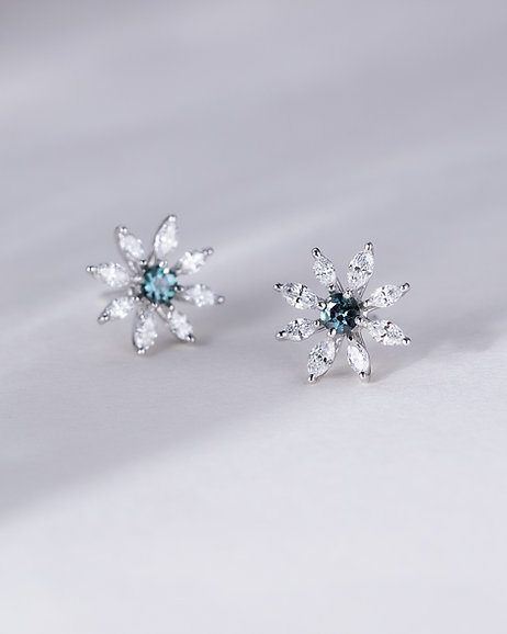Alexandrite Snow Flower Earrings