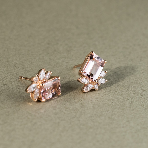 Morganite Fleur Earrings