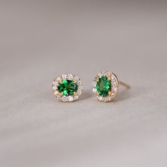 Bon Bon Earrings with Green Garnet
