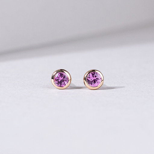 Bezel Sapphire Studs