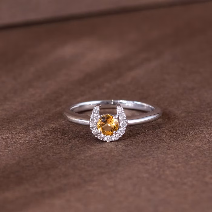 Citrine Horseshoe Ring
