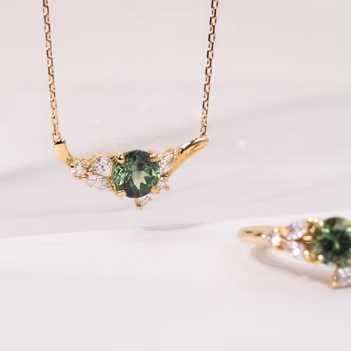 Fleur Necklace with Montana Sapphire