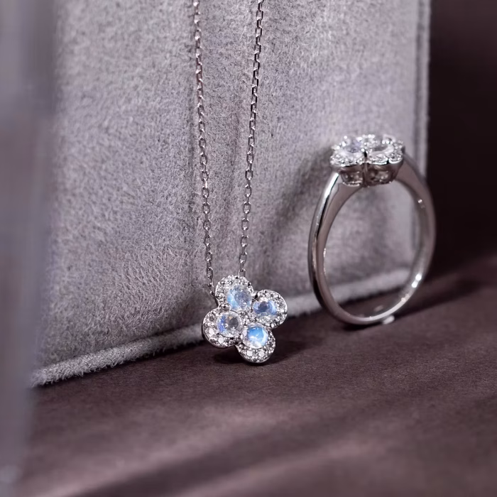 Flower Birthday Moonstone Necklace