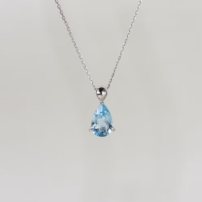 Pear Shaped Aquamarine Necklace