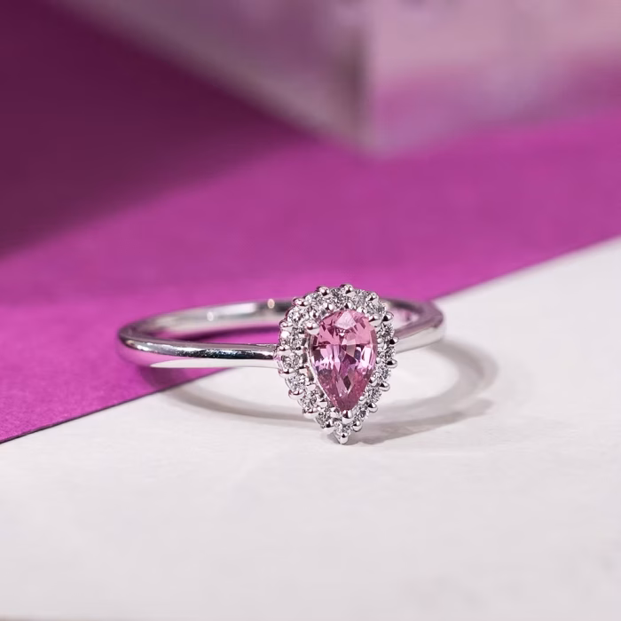 Petal Ring with Padparadscha Sapphire