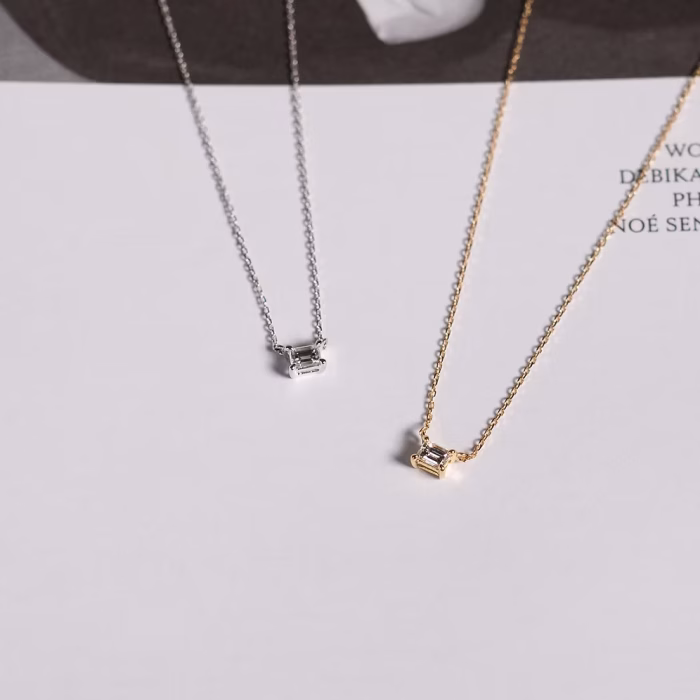 Single Baguette Diamond Pendant